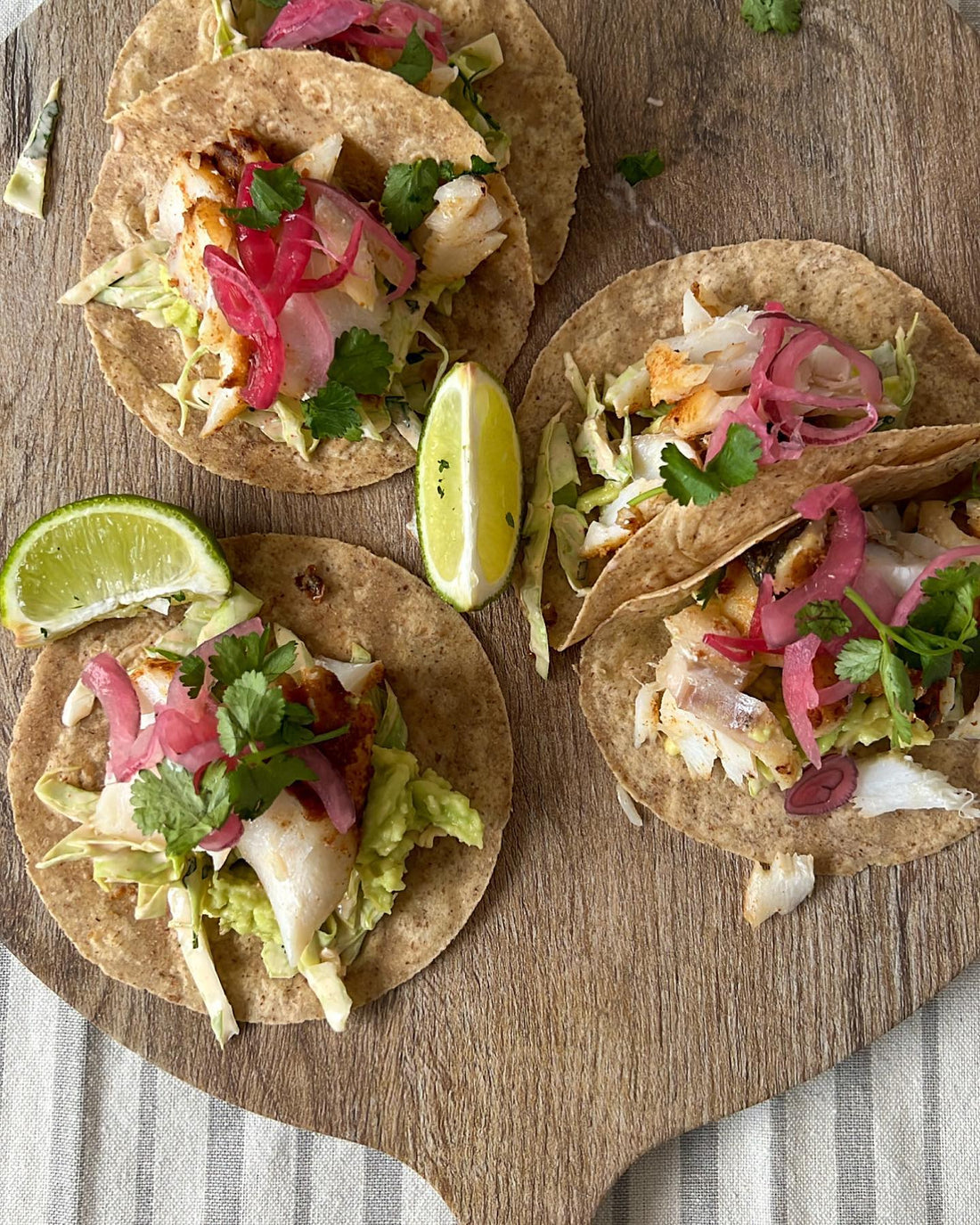 Fish Tacos with Pickled Onions