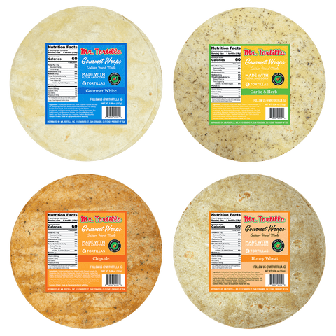 Mr. Tortilla Gourmet Wrap - Artisan Flour Tortillas (4) 8-packs